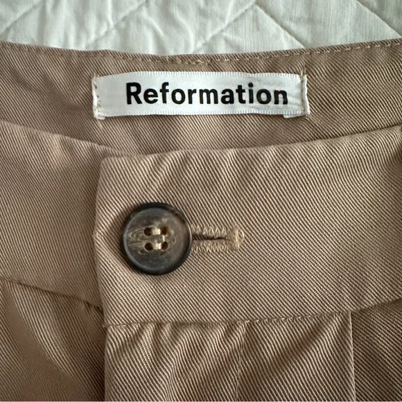 Reformation Mason High-Waist Wide-Leg Trouser Pant Khaki Women’s 2 - Picture 8 of 12